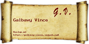 Galbavy Vince névjegykártya
